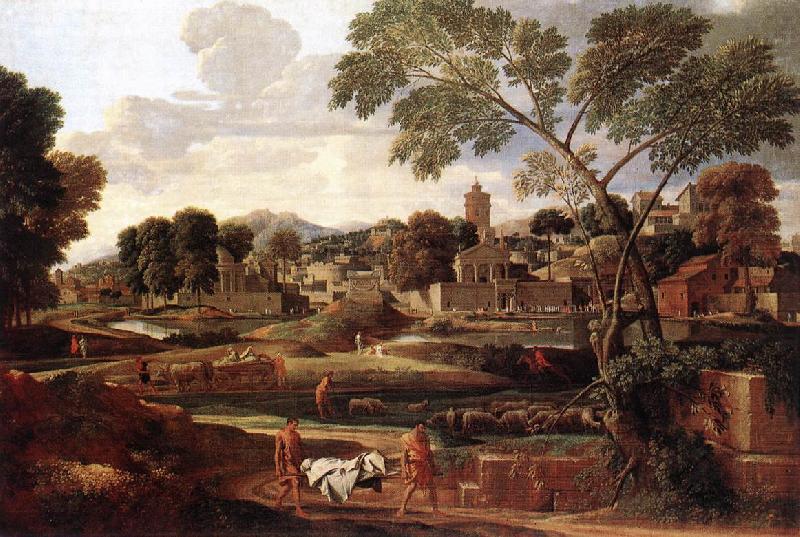 Landscape with the Funeral of Phocion af, POUSSIN, Nicolas